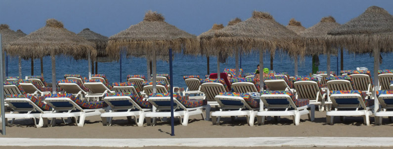 Beach views in Fuengirola, Costa del Sol, Spain