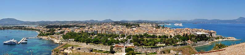 Panoramic view of Corfu Town