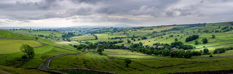 Panorama of the English countryside, UK