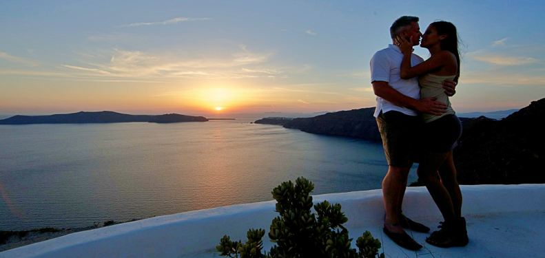 Honeymoon in Santorini, Greece