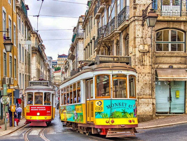 The colourful trams of Lisbon